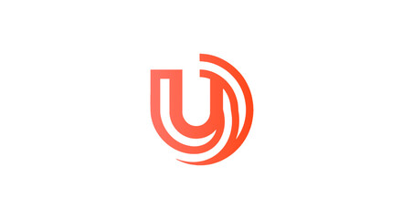 Modern red abstract u letter logo design © AsDesignz