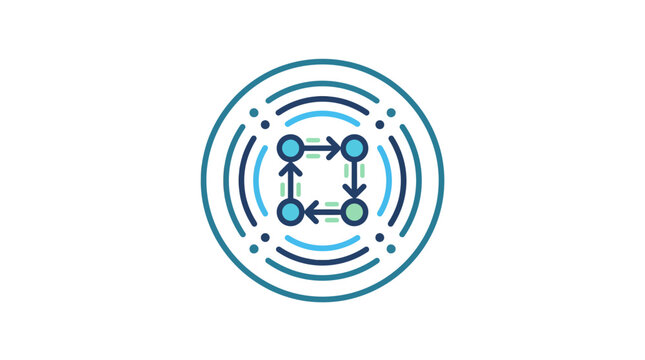 Circular technical network and data flow diagram