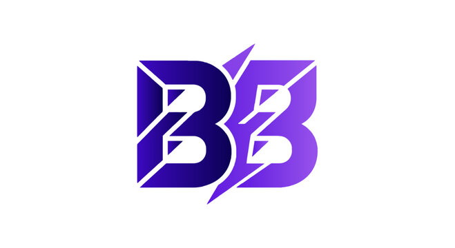 Modern purple bb logo with sharp geometric design