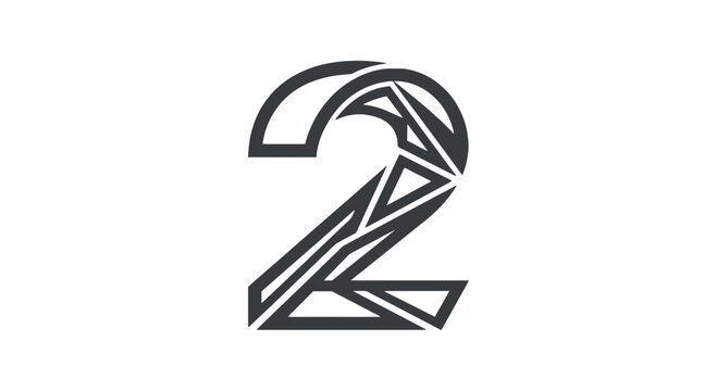 Modern geometric number two icon design