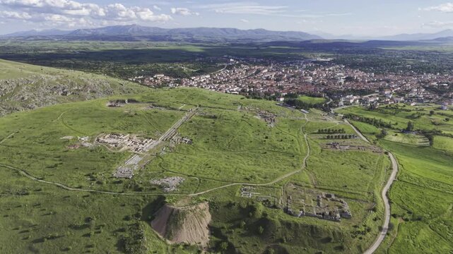 Cinematic Drone Footage of Pisidia Ancient City in Yalvac Isparta Turkey Revealing Historic Ruins and Archaeological Heritage