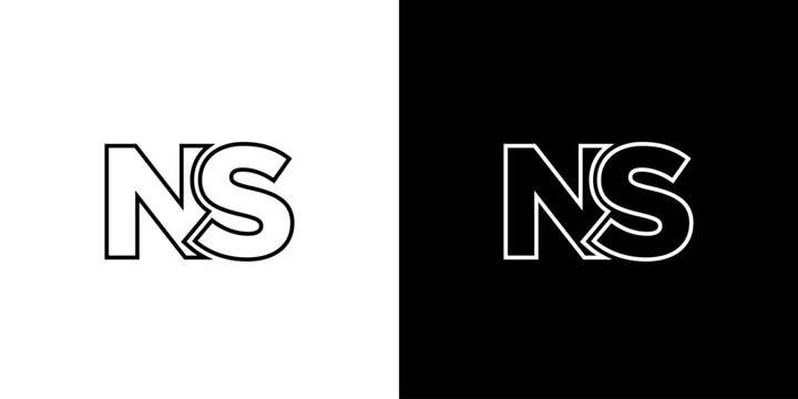 Letter N and S, NS logo design template. Minimal monogram initial based logotype.