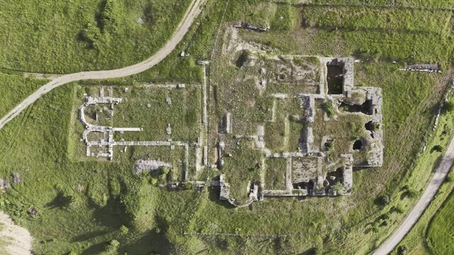 Cinematic Drone Footage of Pisidia Ancient City in Yalvac Isparta Turkey Revealing Historic Ruins and Archaeological Heritage
