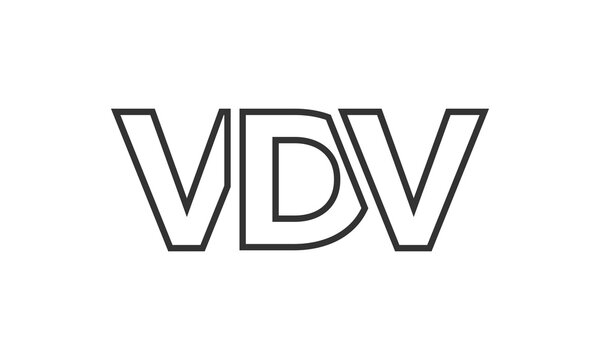 VDV logo design template with strong and modern bold text. Initial based vector logotype featuring simple and minimal typography. Trendy company identity.
