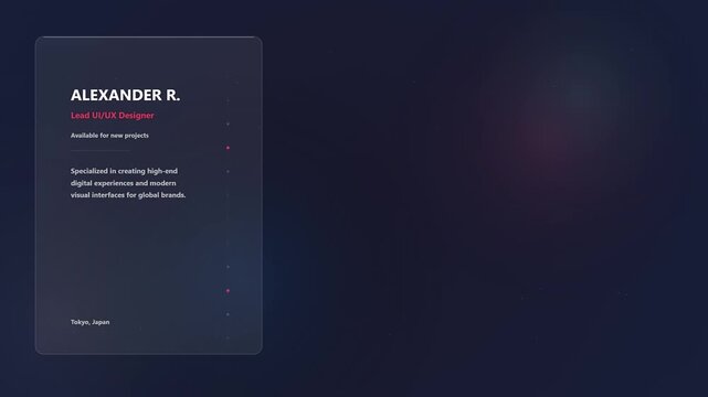 Glassmorphism UI Card Animation with Animated Background