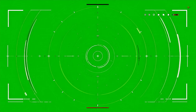 Futuristic green targeting reticle with crosshairs and concentric circles, digital interface, aiming concept