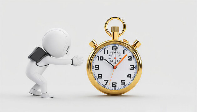 3d man with clock