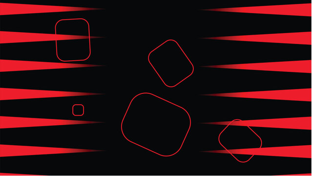   
Geometric abstract vector illustration red triangles black background rounded squares modern symmetrical decorative digital design