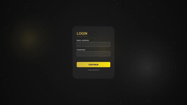 Digital Login Screen Animation with Glassmorphism Effect and Shopping Cart Icon