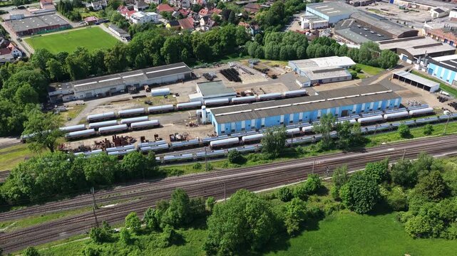 Railway Yard Industrial Area German Town Countryside