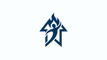 Blue star flame logo symbol. © Bon