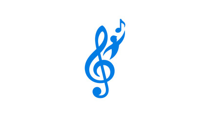 Blue treble clef music symbol. © Bon