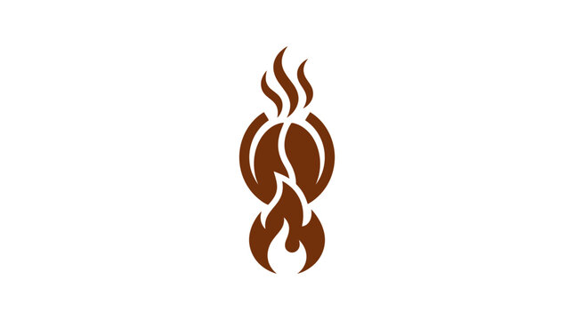 Brown flame icon logo symbol.