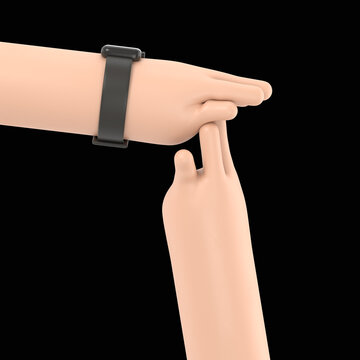 Businessman hands signaled a break from work.Gesture hands time-out isolated .3D rendering on black Screen for footage and clipping path.