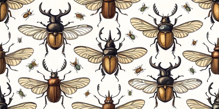seamless pattern with insects