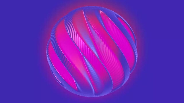 Futuristic Pink and Blue Neon Abstract Orb Animation