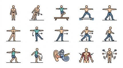 Collection of Human Body Health and Fitness Icons. © Refa