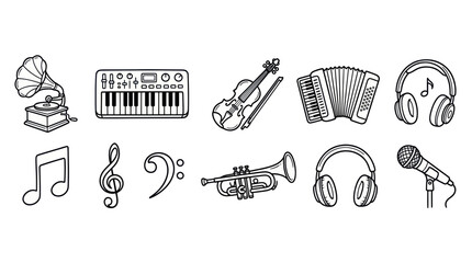 Musical Instruments and Symbols Collection - Vintage and Modern Icons © budi
