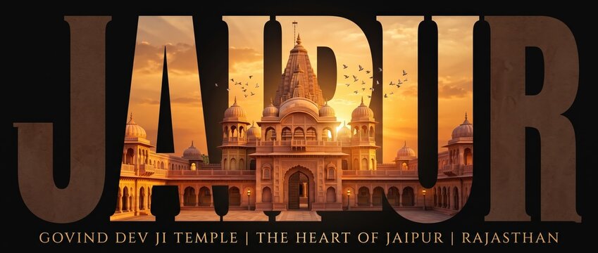 Govind Dev Ji Temple Jaipur Typography Poster