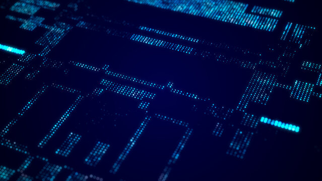 Abstract digital background. Big data code matrix. 3d rendering.