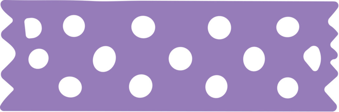 Purple polka dot washi tape with torn edges for crafting and scrapbooking