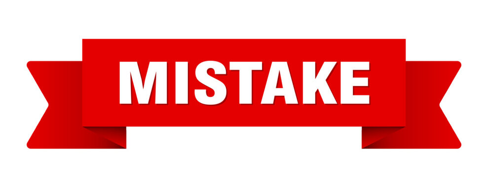 mistake ribbon isolated on transparent background. mistake ribbon