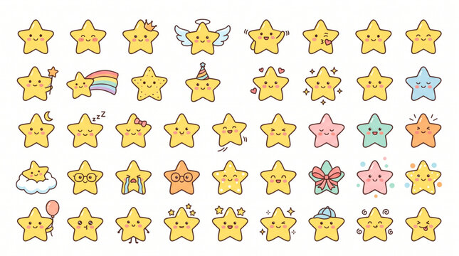 Cute Star Icon Set