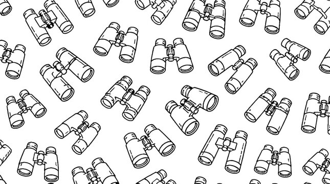 Repeating pattern of classic binoculars illustration.