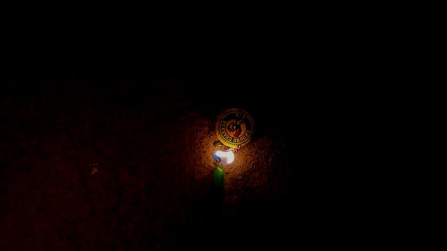 Ground Spinner Firecracker Chakri on Ground During Diwali Festival Celebration in India, Slow motion