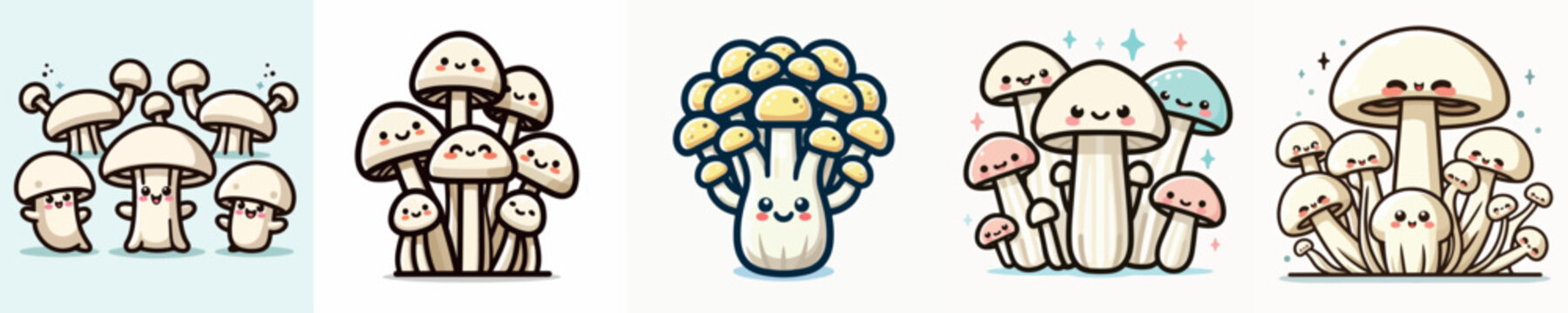 Cute enoki mushrooms