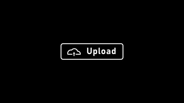 Minimalist upload button interface with cloud and text on dark background
