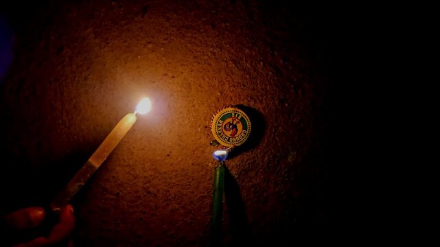 Ground Spinner Firecracker Chakri on Ground During Diwali Festival Celebration in India, Slow motion