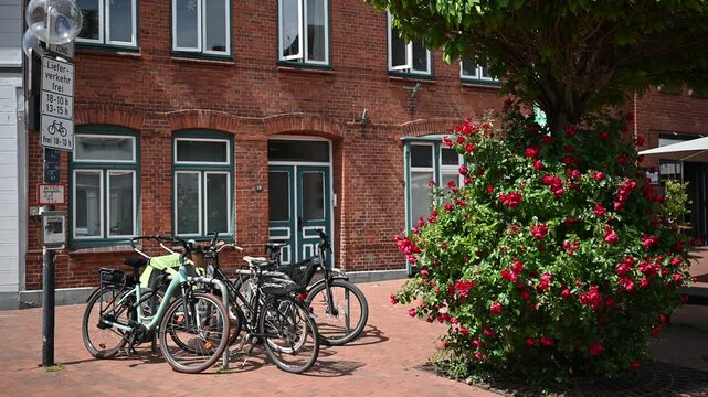 Parked bicycles