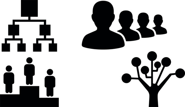 Organizational structure and human resource management icons