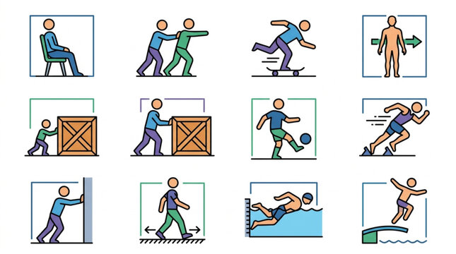 Collection of Human Actions and Activities Icons.