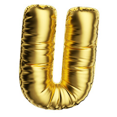 3D Gold Foil Balloon Letter U Icon © Mr Dara
