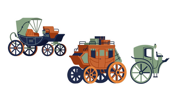 Vintage Horse Drawn Carriages.