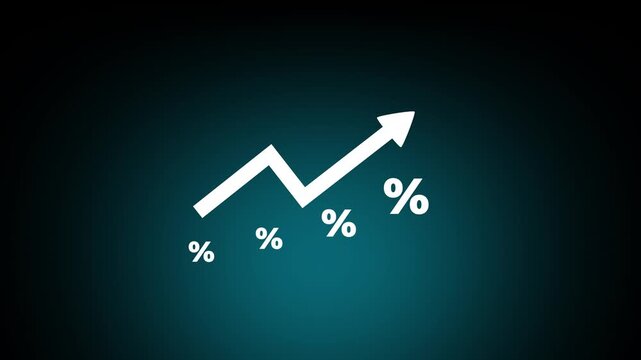 inflation Increase product sales growth, market or consumer price index concept shopping cart with food increase with arrow graph, vat, Economist forecast for the United States. recession.4k video