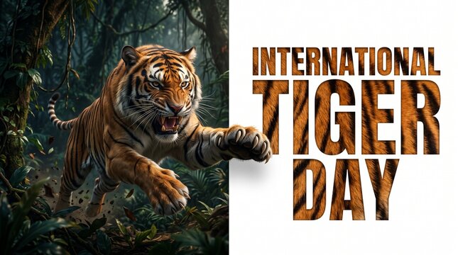 Fierce tiger illustration for international tiger day