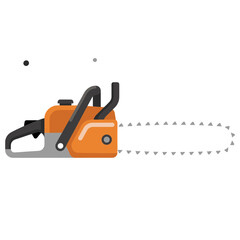 Naklejka premium Orange chainsaw flat vector illustration