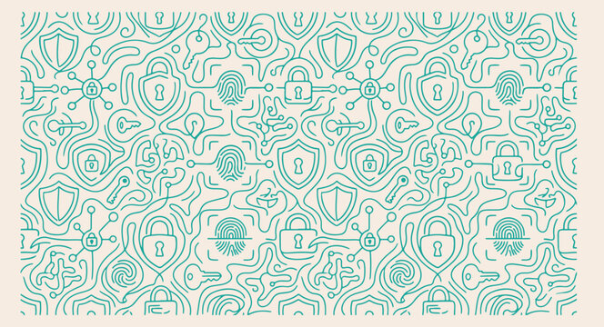 cyber security shield seamless pattern, digital protection data background, internet safety lock print, secure network firewall wallpaper, private privacy data texture, cloud safety technology design,
