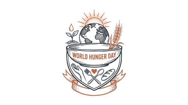 World Hunger Day Awareness Illustration