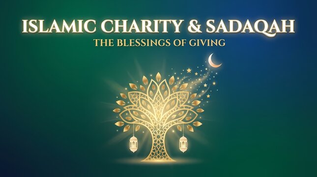 Islamic charity and sadaqah the blessings of giving banner