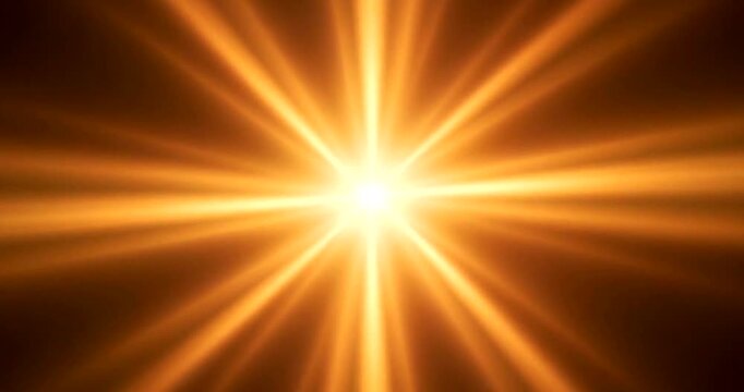 Brilliant Orange Light Burst Abstract Background with Radial Energy Rays.