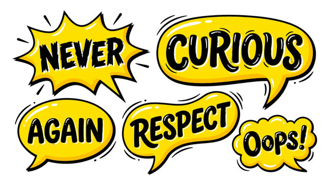 comic speech bubbles with words