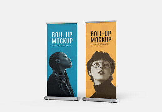 Roll-Up Banner Mockup PSD