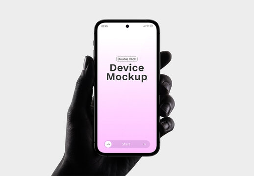 Hand Holding Smartphone Screen Mockup