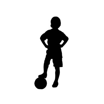 silhouette of a Girl with Soccer ball.