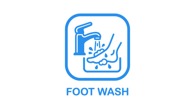 Foot Wash Icon: Cleanliness and Hygiene Symbol