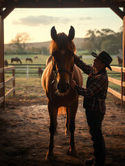 Obraz premium Horse Farmer – Horse Ranch
